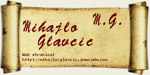 Mihajlo Glavčić vizit kartica